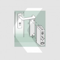 Placa de montaje adhesiva para puertas corta-fuego