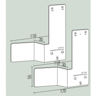 Anclaje en "L" elevado izquierdo para inn.exit control