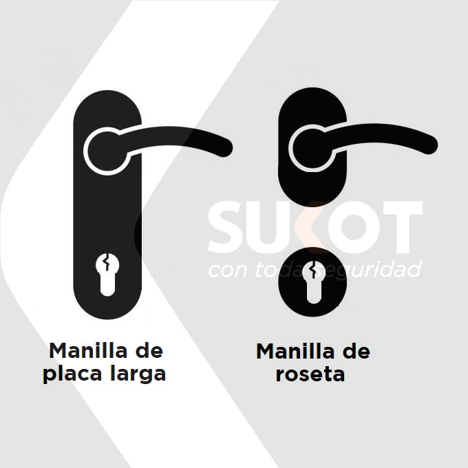 Manilla de placa larga o roseta Manilla de placa larga o roseta