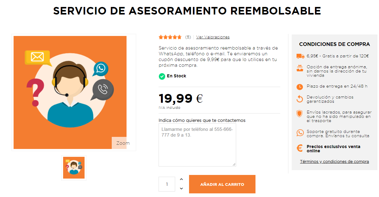 Servicio de asesoramiento tienda web